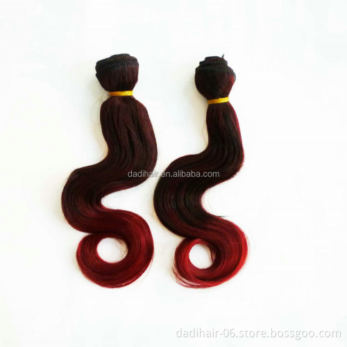 Adorable Factory hot sales 10"-14"  Brazilian Body Wave 6pcs    soft synthetic hair cheap high temperature hair weave